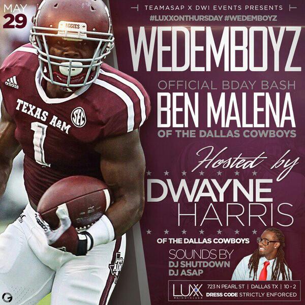 DallasHot100's tweet photo. #ILuvLUXXThursday hosted by @d_harris17 #BirthdayBash for @king1malena #WeDemBoyz @DJASAP @shutdownokafor #TeamASAP http://t.co/1bWJdxqdpL