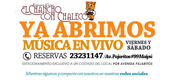 eldescorchecl's tweet photo. Para los que no sabían que "El chancho con chaleco" (@elchanchocl) seguía funcionando, les dejo esta info... http://t.co/EV9CFxLJQk