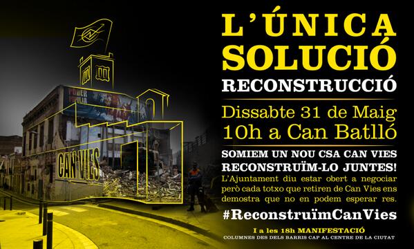 AbrilBonet's tweet photo. Convocatòria @SomCanVies per dmà: #ReconstruïmCanVies #EfecteCanVies http://t.co/Z1bSr3rwP0