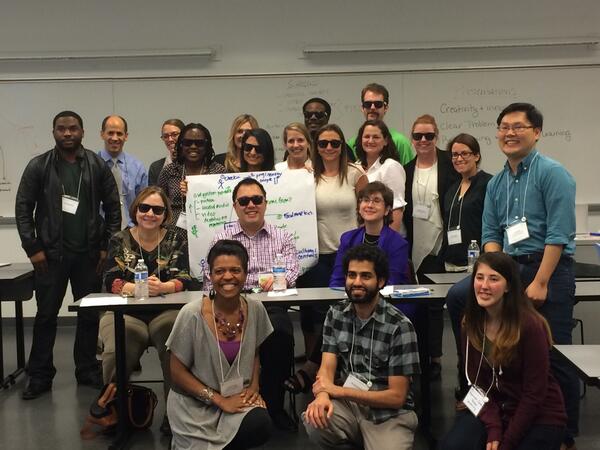 tlclegg's tweet photo. Hack Ed group pic, winning team dons their prize UMD shades #hcil @ahnjune @jasoncyip @bluknow @adruin @Djkscied http://t.co/XCqjGfgu0V