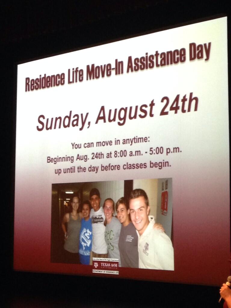 Aston Hall on Twitter "Here's a reminder for move in day! TAMU18 