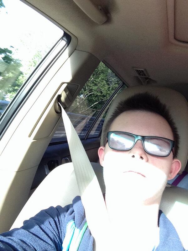 That's me in a car and going to wach my sister