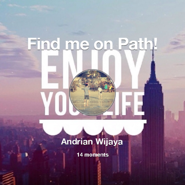 andrianlim's tweet photo. Find me on #Path now! Go to: http://t.co/dtF5hWMa2F! #thepersonalnetwork http://t.co/EAASqkFNOu