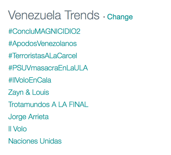 CNNEE's tweet image. #ConcluMAGNICIDIO2 es TT #1 en Venezuela cnn.it/1nySRFA   — @fdelrinconCNN