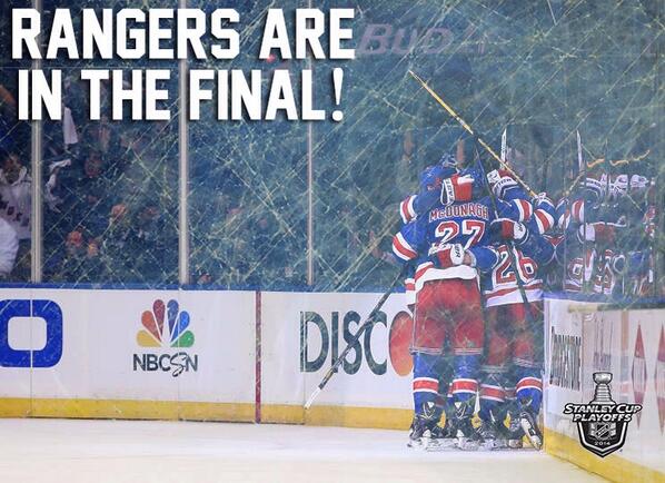 The <a href="/NYRangers/">New York Rangers</a> beat the <a href="/CanadiensMTL/">x - Canadiens Montréal</a> 1-0 AND ARE HEADED TO THE #STANLEYCUP FINAL!