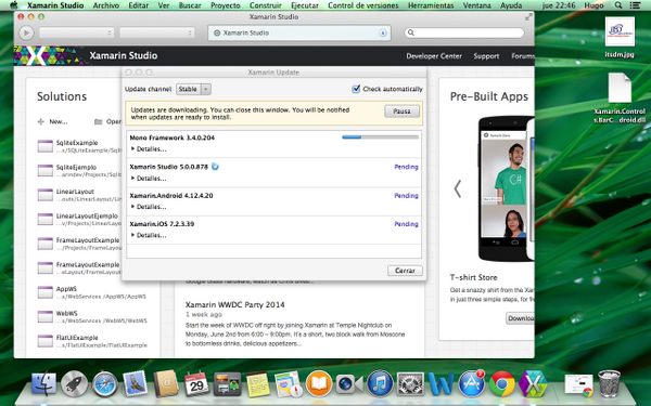 hugomezar's tweet image. Por fin, ya descargando la ultima versión de #XamarinStudio #Xamarin