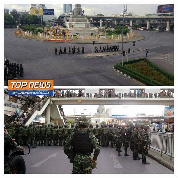 RDnews_Online's tweet photo. 16:20 น. เจ้าหน้าที่ ตำรวจ - ทหาร 9 กองร้อย เข้าประจำพื้นที่ รอบอนุสาวรีย์ชัยสมรภูมิ #TopNewsTH http://t.co/tNPv9gAem7