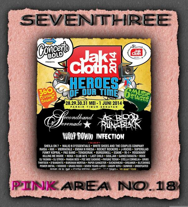 Yg jauh mendekat yg dekat merapat yuk ke booth seventhree cloth di pink area no.18 ada disc gede2an ;) #JAKCLOTH2014