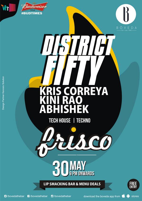 District Fifty crew gathering at the fab new Boveda tonight. @kinirao  <a href="/kriscorreya/">kris correya</a> <a href="/abhishek/">Abhishek Bhatnagar</a> goo.gl/1hQ93m
