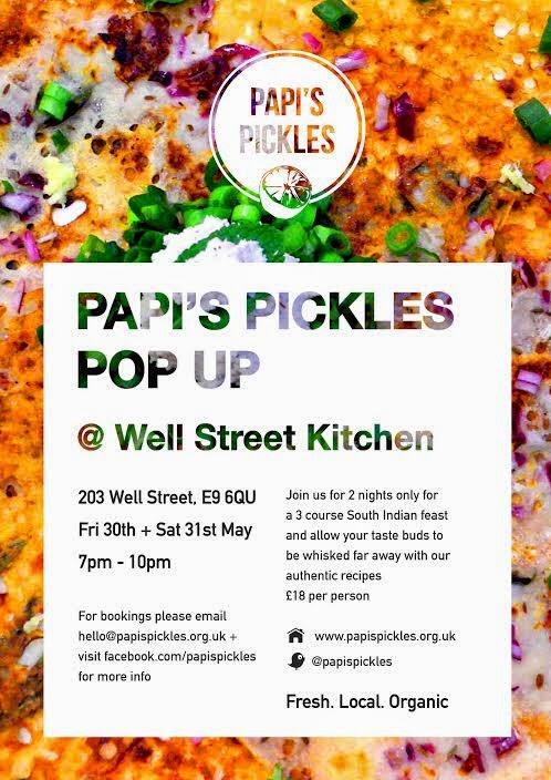 LondonPopups's tweet photo. Tonight! The final night of @papispickles takeover of @Wellstkitchen #E9 #Vegetarian #Indian http://t.co/ExKvriVkP9 http://t.co/FjFOJTfNTx
