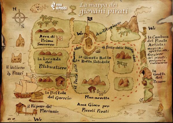 Tutti i giovani pirati che verranno in fiera avranno la mappa segreta dell'isola di 4 Passi! 4passi.org