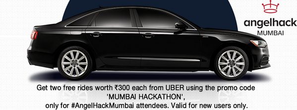 AngelHackMumbai's tweet photo. @Uber_Mumbai and @AngelHackMumbai have partnered for #FREE rides to #AngelHackMumbai. Code: "MUMBAI HACKATHON" http://t.co/JLvt3fZHW6