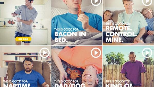 Adweek's tweet image. Clever @FruitOfTheLoom site helps you turn GIFs into gifts for #FathersDay: adweek.it/1tUFcrD