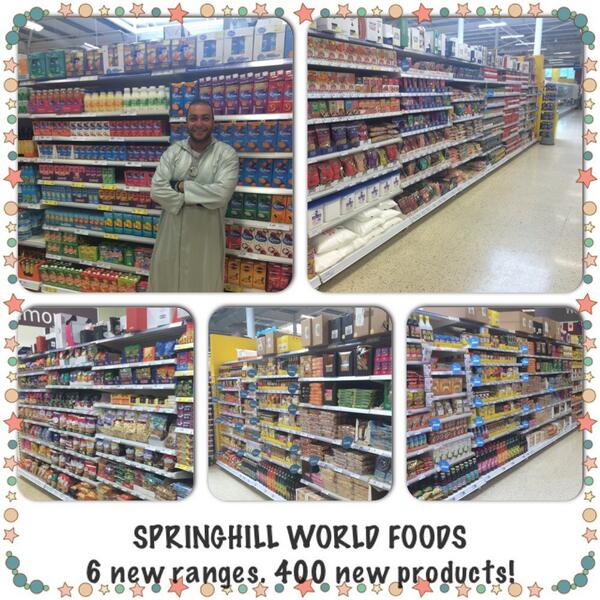 SteveLowe97's tweet photo. Springhill World Foods offer. 6 new ranges and 400 new lines! Eslam loves it @SpringhillTesco @G4vnn @clairefweir http://t.co/MxkqsSAt9b