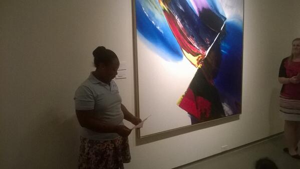 Our Ss rdng their critiques of art at MOCA