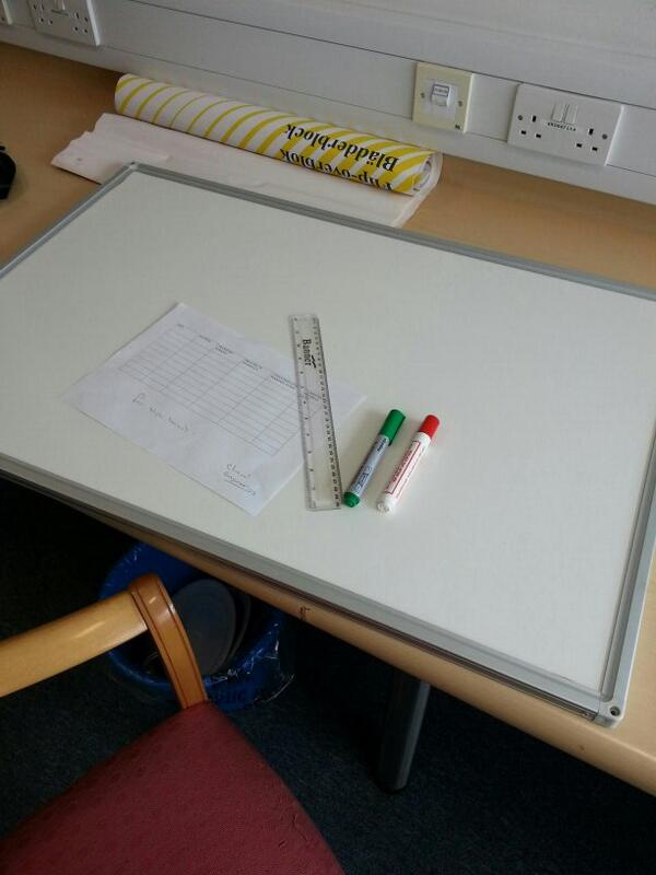 sweaty_stuff's tweet photo. Marking out the discharge board for ward C7! #STsS http://t.co/12yNjk5V2J