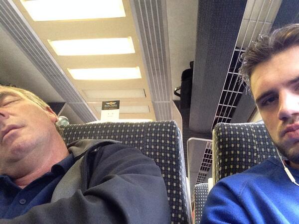 harryconsett's tweet image. Been put in charge to wake this man up, as if thats happening! #chinup #wrongstop