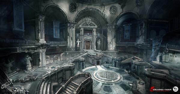 online_render's tweet image. Зал суда 2d работа для Gears of War от поляка Maciej Wojtala renderart.ru/art/courtroom #ВзаимныйФолловинг