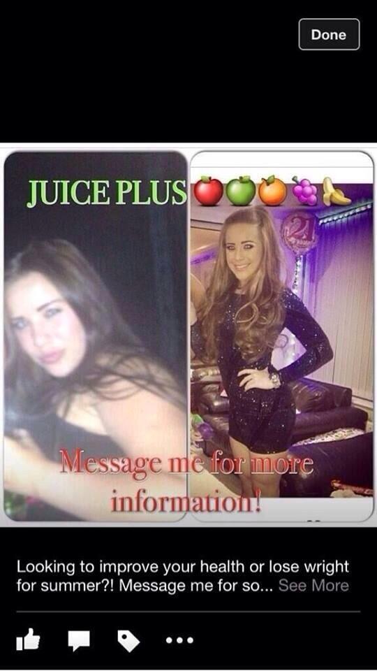 kingajuiceplus's tweet photo. Message me if you are looking to be slim for the summer or you just need a change :D #juiceplus http://t.co/ZutF2dG120