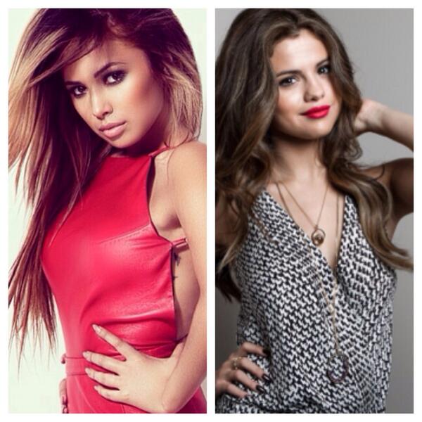 JustinsHumanToo's tweet photo. Jasmine Villegas vs Selena Gomez. 
Retweet for Jasmine.
Fave for Selena. http://t.co/P1TgdXPDK2