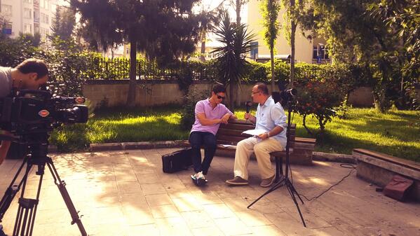 @charliesiem talking to Turkish TV before the concert tonight @MersinMusicFest #musicmakestheworldabetterplace