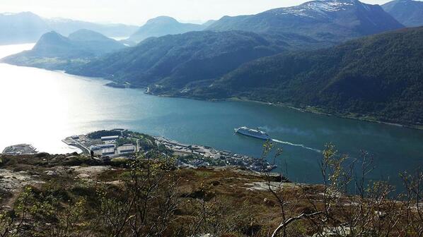 pandocruises's tweet photo. The beauty of the Norwegian #Fjords. Pictured is Aurora in Åndalsnes. Do you have #shipshots in the Fjords? Show us! http://t.co/Yn80nK4DwK