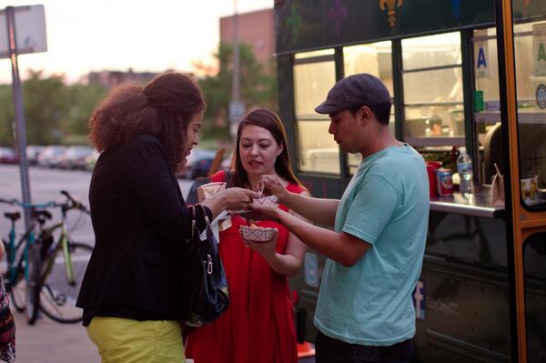 Chowing Down on delicious crepes outside of CAM <a href="/PKStLouis/">Pecha Kucha STL</a> @HolyCrepeSTL #PechaKucha