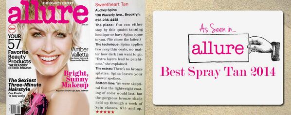 SweetheartTan's tweet photo. Best Spray Tan indeed! Thanks @Allure_magazine @JessLPerez http://t.co/oJ0vU9fE80
