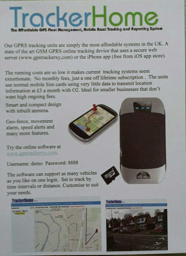 TrackerHome's tweet image. Try the software at gpstrackerxy.com.  username: demo. Password: 8888
