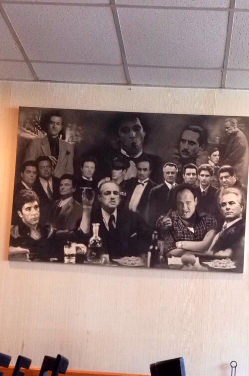 Awesome print hanging in Angelo's Pizzeria in Bloomfield depicting the history of Italian-Americans. #prouditalian