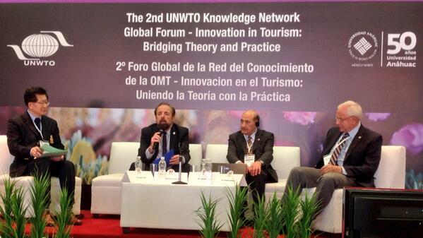 GasTurAnahuacMx's tweet photo. Panel discussion with @UNWTO Ulysses Prize Laureates: Jafar Jafari, Don Hawkins &amp; @kayechon #unwtoknmexico http://t.co/z9GgR6Izdj