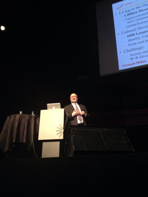 Alex Waibel, winner of the Antonio Zampolli Prize at #LREC2014.