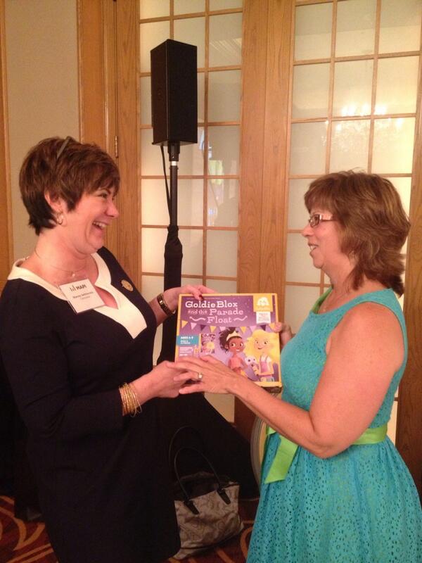 SWE_President's tweet photo. Great discussion with @goldieblox CFO Jan Hanson at @MAPI_Mfg_Info Women in Manufacturing Forum @SWEtalk http://t.co/YwsT9fNkPV