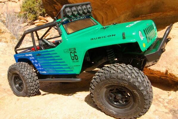 RCCarAction's tweet image. Just announced: @Axialrc SCX10 Jeep Wrangler G6 in @FalkenTire Edition colors--looks good! bit.ly/1o7dKn6