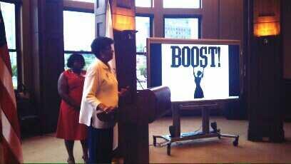 NWBRV's tweet photo. Shemika Moore &amp; Armeather Gibbs of @nc100bw can't wait to #BOOST100Women in RI! http://t.co/K0MXuuRS7t