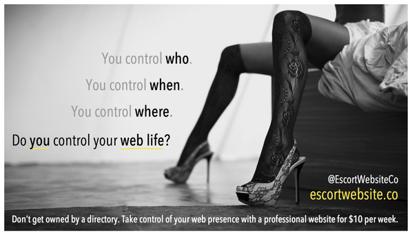 EscortWebsiteCo's tweet photo. You control who, when &amp; where, but do you control your web life? Don't get owned by a directory. #TakeControl $10p/w http://t.co/HDaDh45FMs