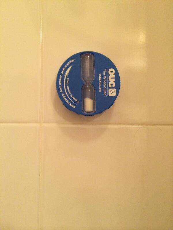 Thomas times his showers
