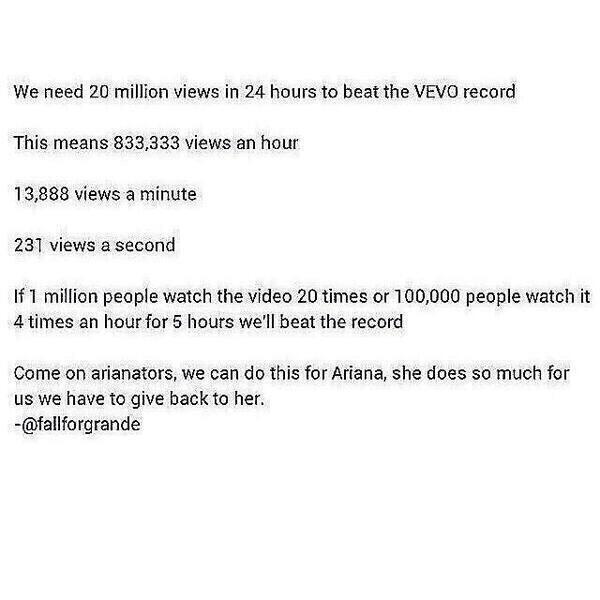 ArianaToday's tweet photo. Help Ariana Grande's Problem music video beat the VEVO record in 24 hours! #ProblemVideo #WatchProblemOnVEVOTonight http://t.co/rtJdYXDZW6