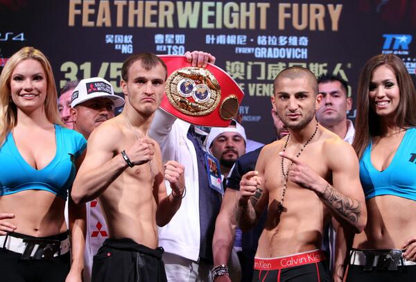 Pesaje oficial en Macao: Evgeny Gradovich 125.5 lbs. vs Alexander Miskirtchian 125.5 lbs.