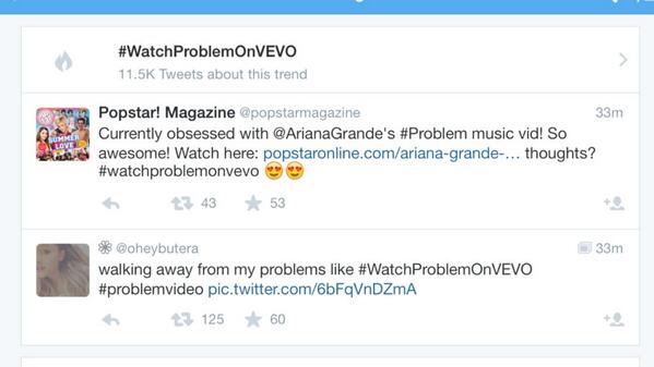 ariscupcakexx's tweet image. trending!!❤️ #WatchProblemVideoOnVEVO