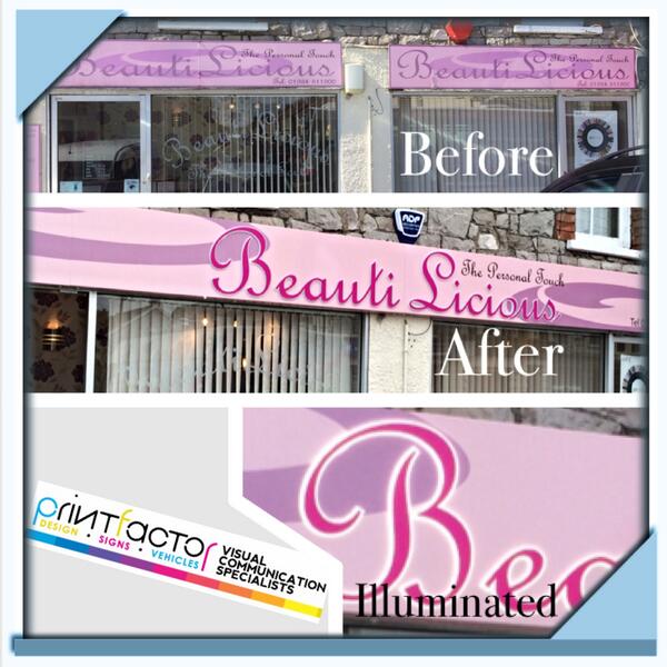 printfactor's tweet image. A new sign fitted for Beautilicious in worle wsm.