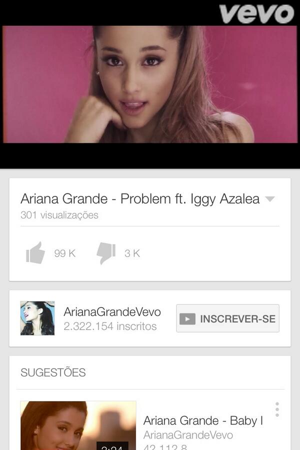HAYDADEPRESSAO's tweet image. @siteagbrasil 99k de likes #ProblemVideoOnVevo ❤️