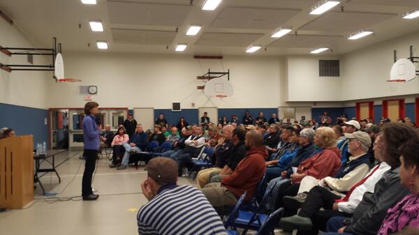 SaveBristolBay's tweet image. Yesterday a packed house in Bristol Bay told @LisaMurkowski that people want protection for their fish &amp;amp; way of life: