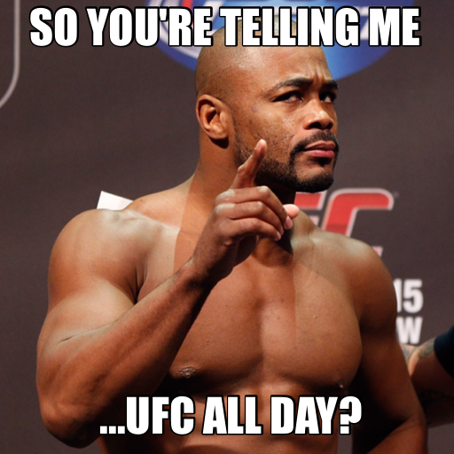 ufc's tweet photo. Yes @SugaRashadEvans for the first time in UFC history we have #2Fights1Night! Who is joining us? #UFCFightNight http://t.co/Lg9w5wcTO1