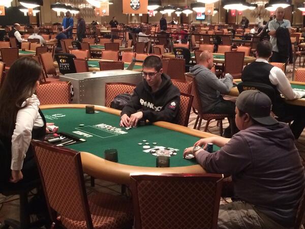 TournPokerEdge's tweet image. .@Reasons14 heads up in the shootout. #wsop #WSOP2014