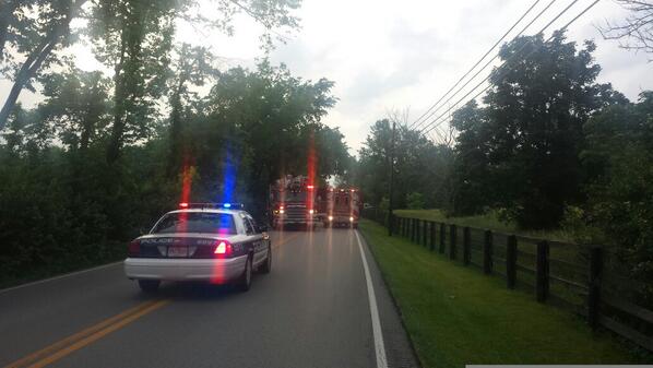 On the scene of a crash along Old Richmond Road. Coroner's van arrived around 7:30