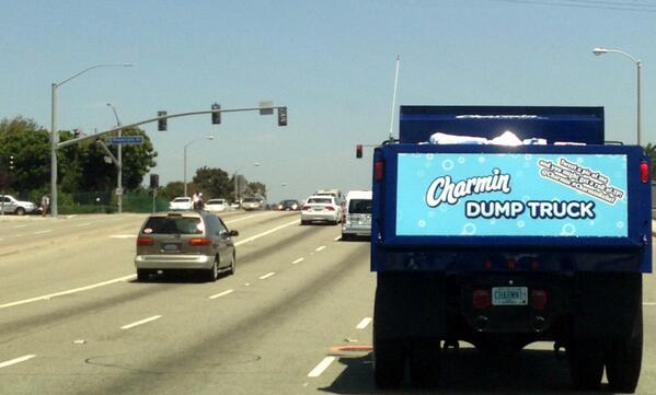 getflushd's tweet image. So @charmin we almost hit your "dump truck" in the backside on the streets of LA #CharminRelief #Flushd #IBrake4TP