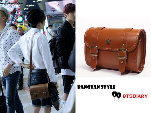 BTS DIARY on X: [Bangtan Style] Suga Airport Fashion (Bags) Elly Factory  Elly Preepie /DSLR Bags Tan Brown Size L 56,000 won / $54.86   / X