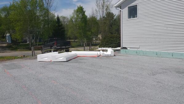 SECfredericton's tweet image. All ready to lay the footing cource of foam Monday morning #PassiveHouse #CompactionTest #HanwellHouse