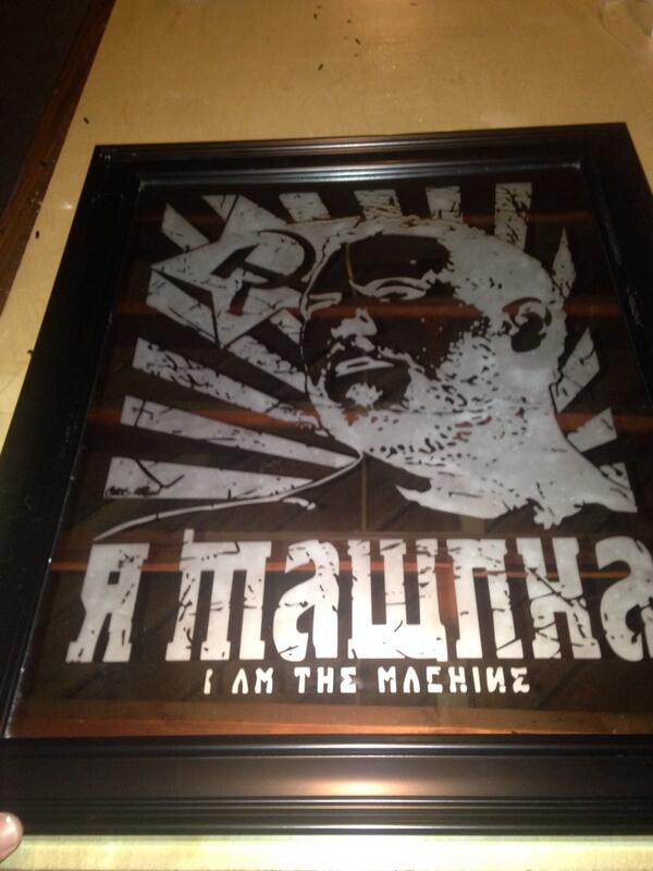 myreasontoshame's tweet photo. @DeathsquadDet RT Here's the new "MACHINE" mirror I etched for Bert. What do you guys think? Took about 10hrs to make http://t.co/JK99wMEmKf
